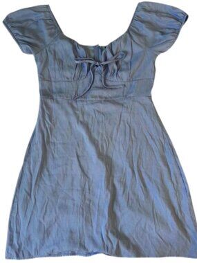 Baby Blue A-line Milkmaid Dress